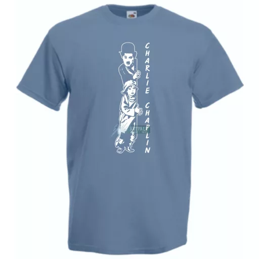 Retro film fan Charlie Chaplin -B férfi rövid ujjú póló