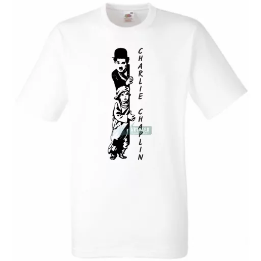 Retro film fan Charlie Chaplin -B férfi rövid ujjú póló