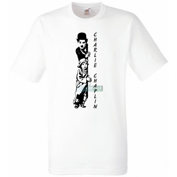 Retro film fan Charlie Chaplin -B férfi rövid ujjú póló