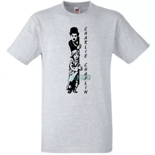 Retro film fan Charlie Chaplin -B férfi rövid ujjú póló