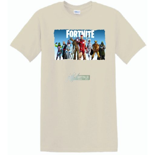 Game fan Nexus War - Hősök, Vasember, Groot - Fortnite stílus -A férfi rövid ujjú póló