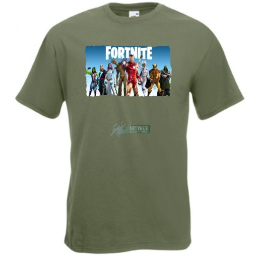 Game fan Nexus War - Hősök, Vasember, Groot - Fortnite stílus -A férfi rövid ujjú póló