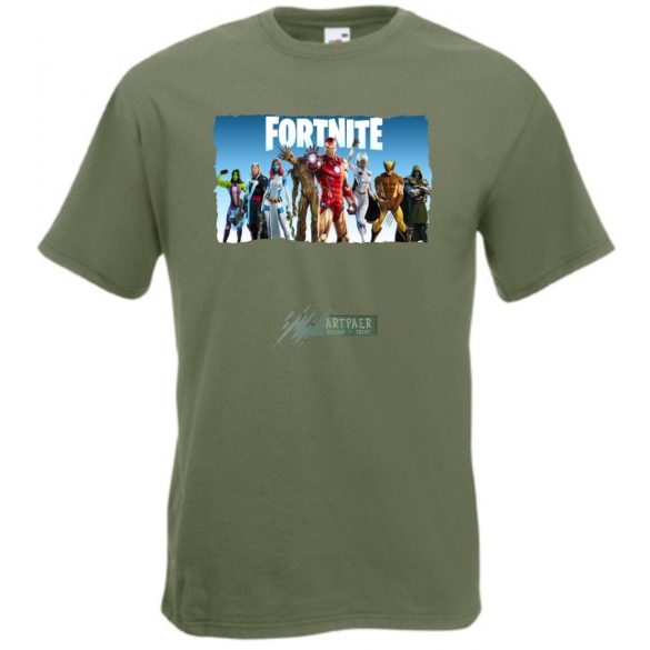 Game fan Nexus War - Hősök, Vasember, Groot - Fortnite stílus -A férfi rövid ujjú póló