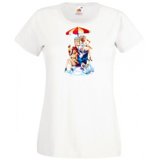   Humor Fozen Ice - Fagyizó Anna Elsa Olaf női rövid ujjú póló