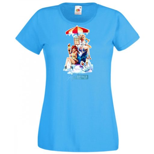 Humor Fozen Ice - Fagyizó Anna Elsa Olaf női rövid ujjú póló
