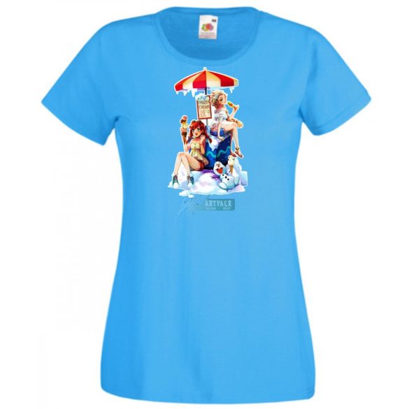 Humor Fozen Ice - Fagyizó Anna Elsa Olaf női rövid ujjú póló