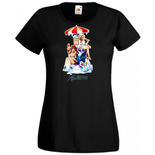 Humor Fozen Ice - Fagyizó Anna Elsa Olaf női rövid ujjú póló