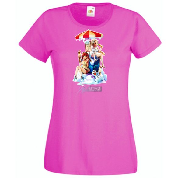 Humor Fozen Ice - Fagyizó Anna Elsa Olaf női rövid ujjú póló