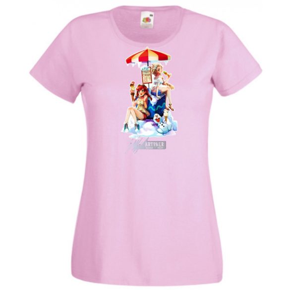 Humor Fozen Ice - Fagyizó Anna Elsa Olaf női rövid ujjú póló