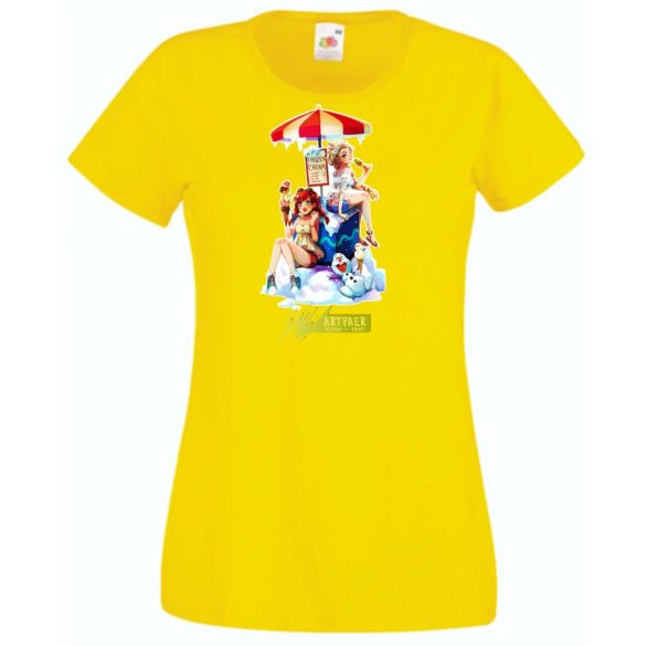 Humor Fozen Ice - Fagyizó Anna Elsa Olaf női rövid ujjú póló