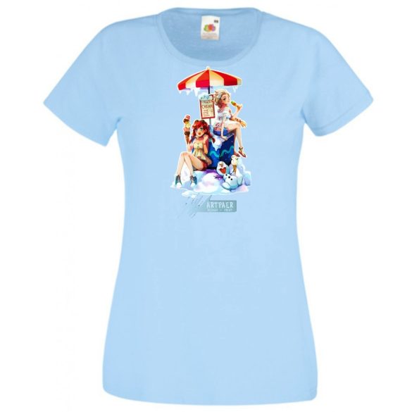 Humor Fozen Ice - Fagyizó Anna Elsa Olaf női rövid ujjú póló