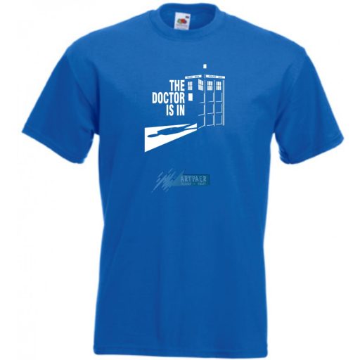 The Dr Who Is In - Police Box férfi rövid ujjú póló