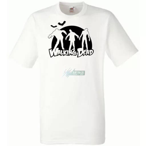 Zombik - Sétáló halott - stencil férfi rövid ujjú póló