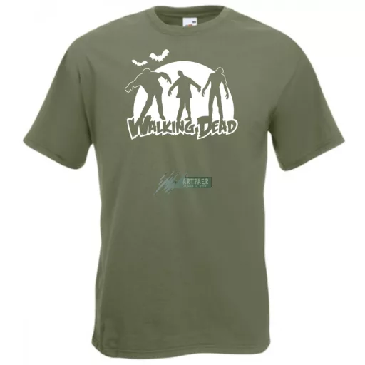 Zombik - Sétáló halott - stencil férfi rövid ujjú póló