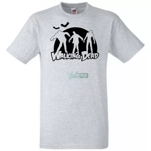 Zombik - Sétáló halott - stencil férfi rövid ujjú póló