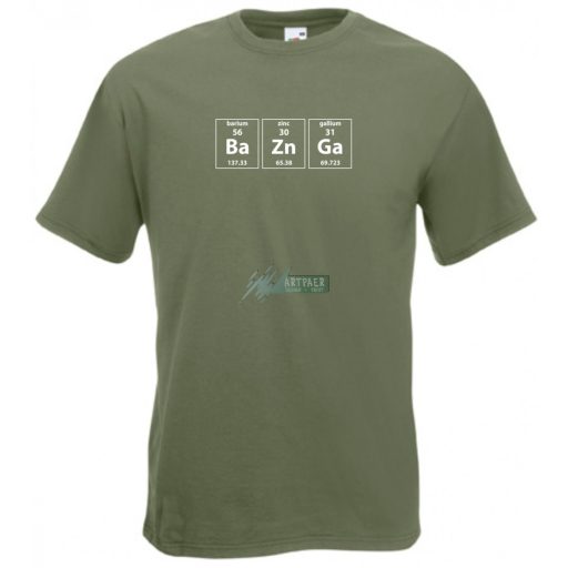 Periódus tábla - BArium, ZINc, GAllium - BAZINGA férfi rövid ujjú póló