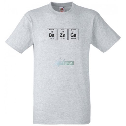Periódus tábla - BArium, ZINc, GAllium - BAZINGA férfi rövid ujjú póló