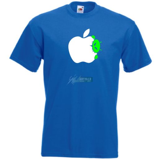 Funny Android Bite Apple férfi rövid ujjú póló