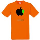 Funny Android Bite Apple férfi rövid ujjú póló