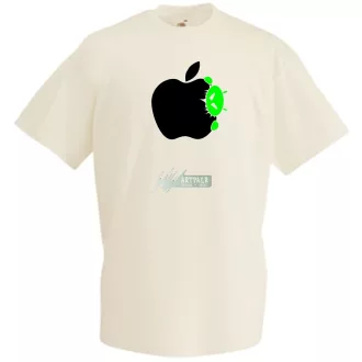 Funny Android Bite Apple férfi rövid ujjú póló