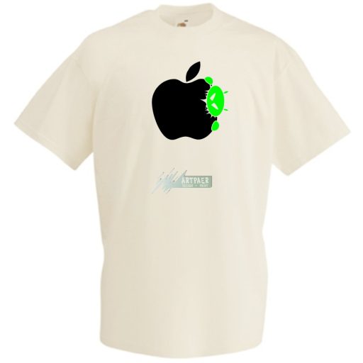 Funny Android Bite Apple férfi rövid ujjú póló