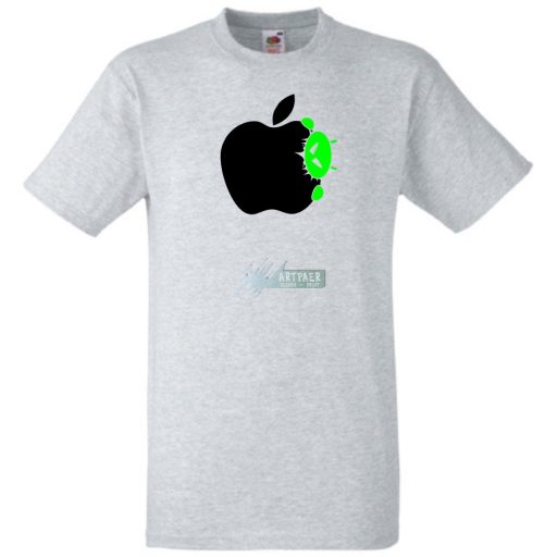 Funny Android Bite Apple férfi rövid ujjú póló