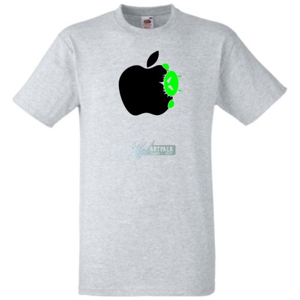 Funny Android Bite Apple férfi rövid ujjú póló