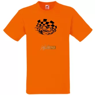 Race Car & Checkered Flag férfi rövid ujjú póló