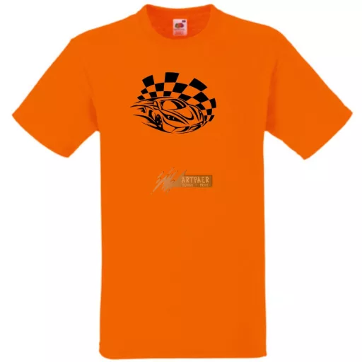 Race Car & Checkered Flag férfi rövid ujjú póló