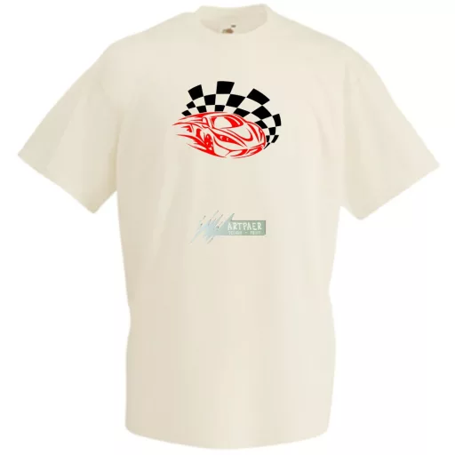 Race Car & Checkered Flag férfi rövid ujjú póló