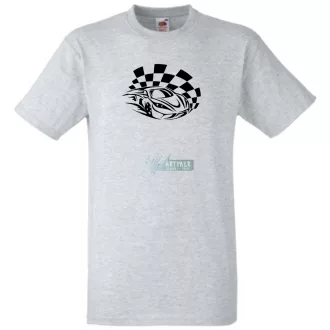 Race Car & Checkered Flag férfi rövid ujjú póló