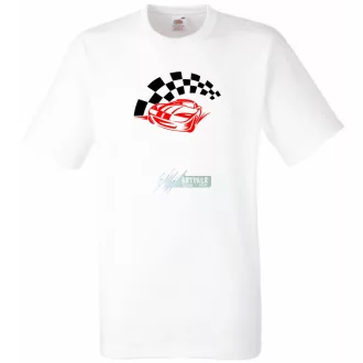 Race Car & Checkered Flag férfi rövid ujjú póló