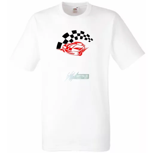 Race Car & Checkered Flag férfi rövid ujjú póló