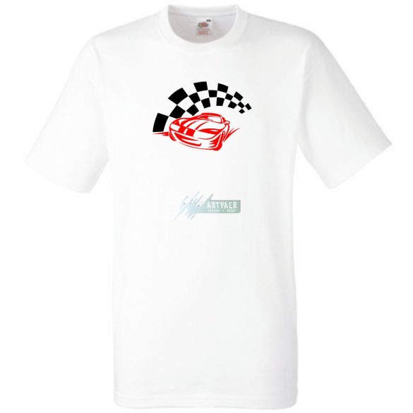 Race Car & Checkered Flag férfi rövid ujjú póló