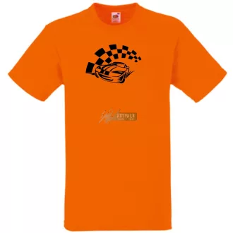 Race Car & Checkered Flag férfi rövid ujjú póló