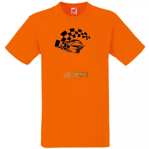 Race Car & Checkered Flag férfi rövid ujjú póló