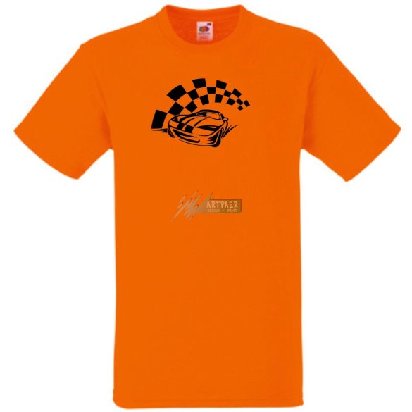 Race Car & Checkered Flag férfi rövid ujjú póló