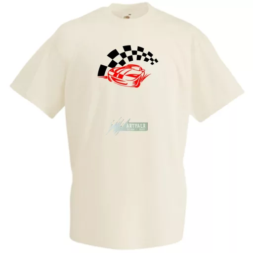 Race Car & Checkered Flag férfi rövid ujjú póló