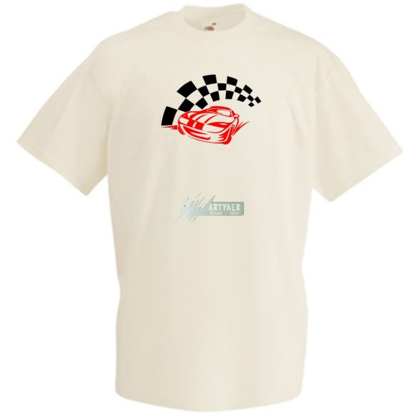 Race Car & Checkered Flag férfi rövid ujjú póló