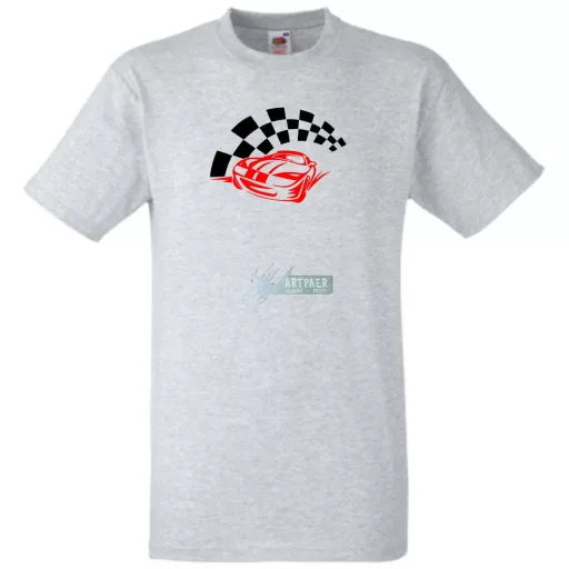 Race Car & Checkered Flag férfi rövid ujjú póló