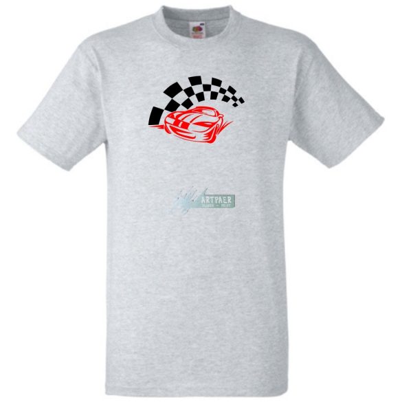 Race Car & Checkered Flag férfi rövid ujjú póló