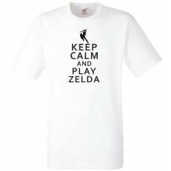 Keep Calm And Play Zelda férfi rövid ujjú póló