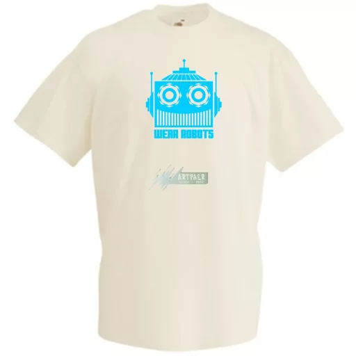 Robot fej férfi rövid ujjú póló