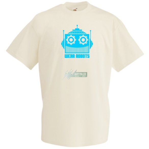 Robot fej férfi rövid ujjú póló