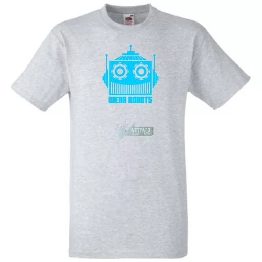 Robot fej férfi rövid ujjú póló