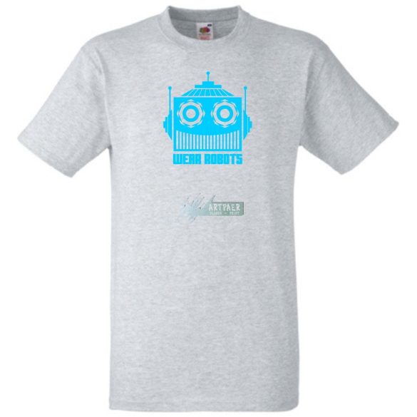 Robot fej férfi rövid ujjú póló