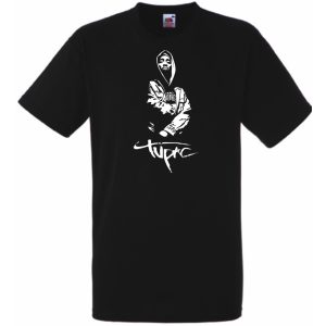 Stencil Tupac férfi rövid ujjú póló