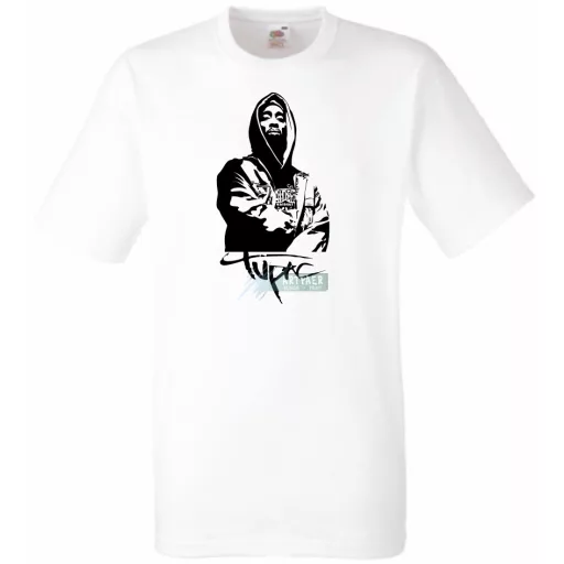 Stencil Tupac férfi rövid ujjú póló