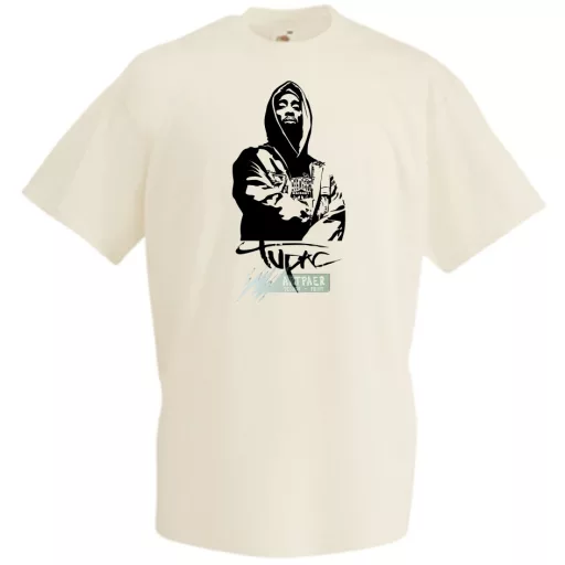 Stencil Tupac férfi rövid ujjú póló