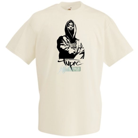Stencil Tupac férfi rövid ujjú póló